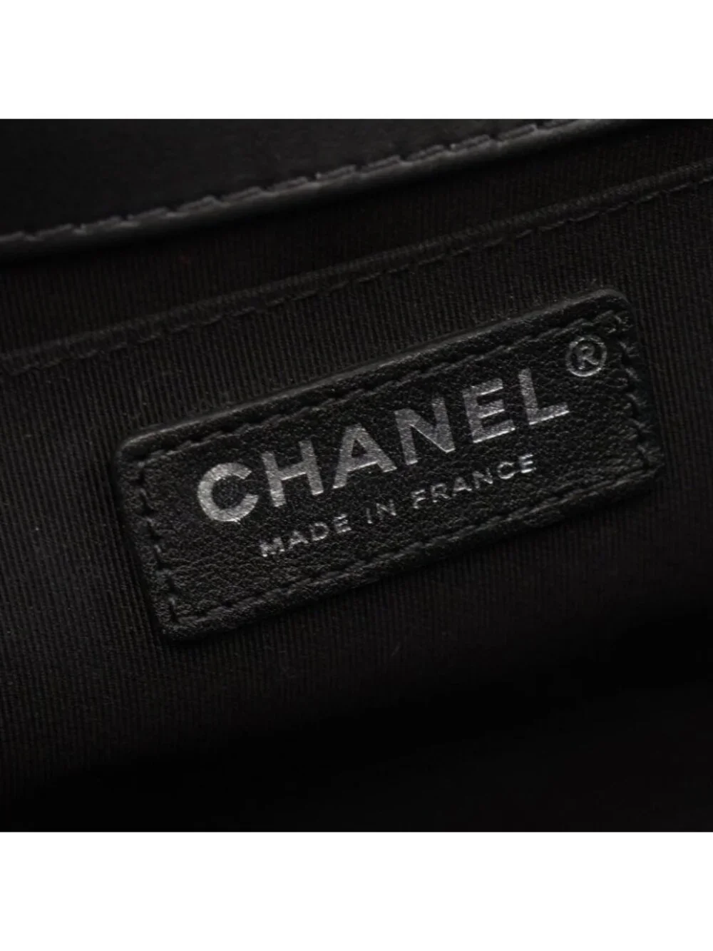 Chanel Shoulder Bag Boy Sequin Black White Lambskin Chain